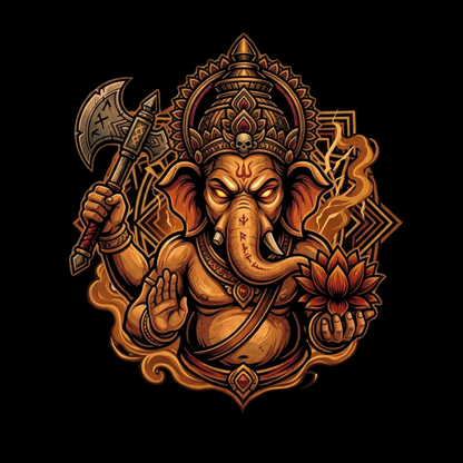 Ganpati Bappa Printed T-Shirt for Men | Ganesh Chaturthi Special Black Graphic T-Shirt