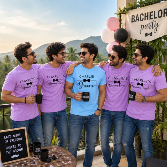 Personalized Groom Squad T-Shirts for Men | Bachelor Party Matching Tees