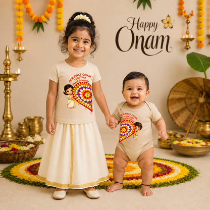Premium Cotton Sibling T-Shirt & Romper Combo | Matching Kids Outfit