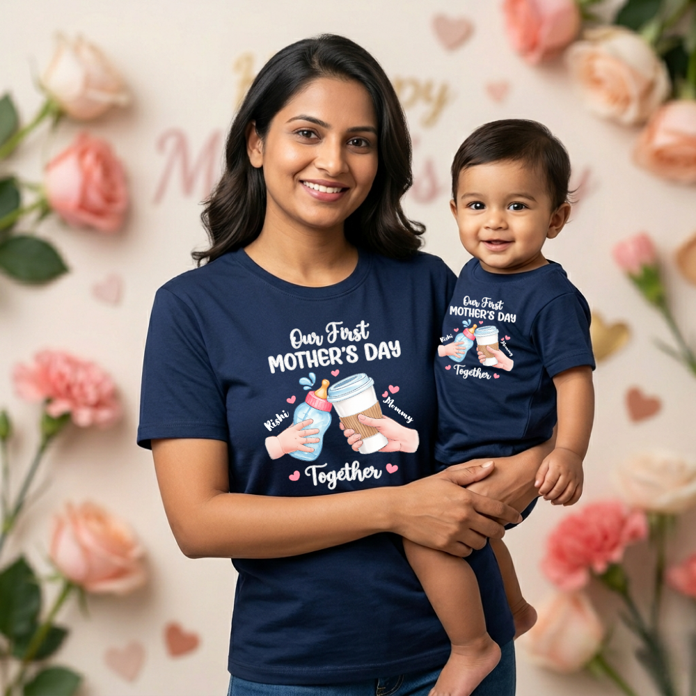 Our First Mother’s Day Onesie & Mom T-Shirt – Cute Matching Outfit