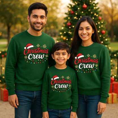Family Matching “Christmas Crew” Sweatshirts – Holiday Outfits for Parents & Kids