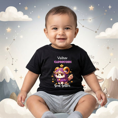 Personalized Capricorn Kids T-Shirt | Goal Getter Custom Name Zodiac Tee