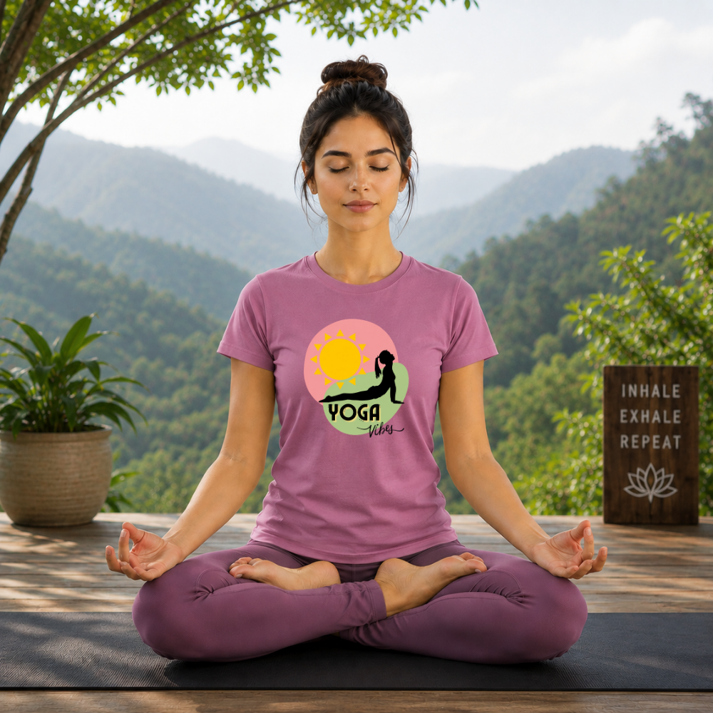 Minimalist Yoga T-Shirt – Aesthetic Cotton Meditation Tee for Yoga & Wellness Lifestyle