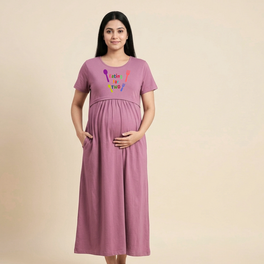Must-Have Cotton Maternity & Feeding Dress | Adjustable Nursing Wear for Pregnancy & After | Customisable Print