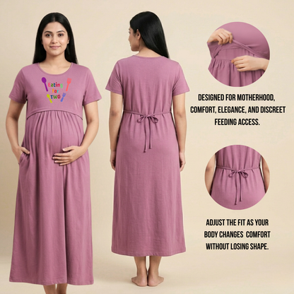Must-Have Cotton Maternity & Feeding Dress | Adjustable Nursing Wear for Pregnancy & After | Customisable Print