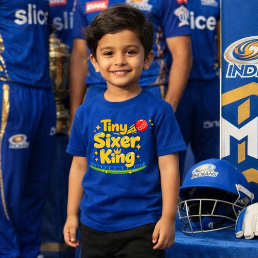 Mumbai Indians Fan Kids Tshirt| Personalised Name & Number IPL Kids Clothing