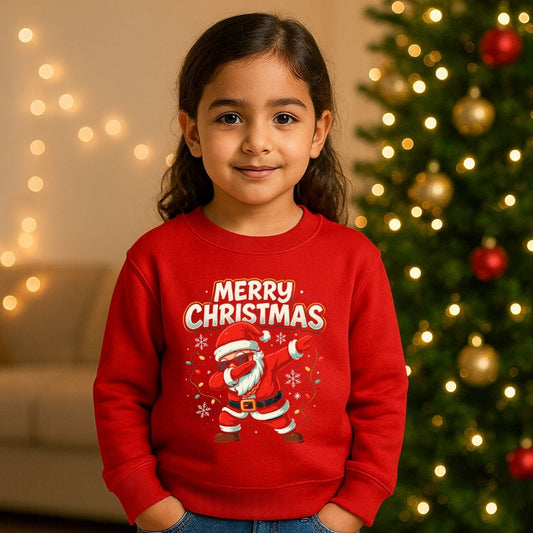 Dab It Like Santa Kids Christmas Sweatshirt | Funny Dab Santa Design Outfit