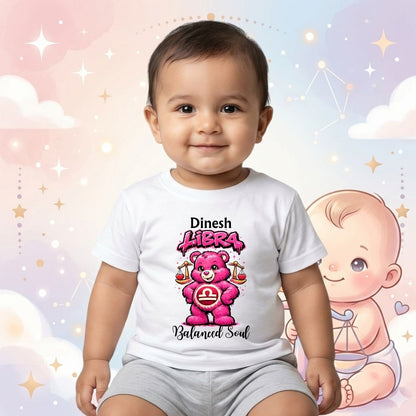 Personalized Libra Kids T-Shirt | Balanced Soul Custom Name Zodiac Tee