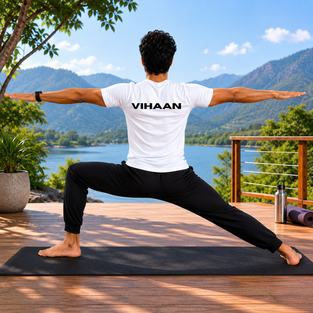 School Yoga Day Event T-Shirt – Custom Yoga Day Uniform for Students & Teachers