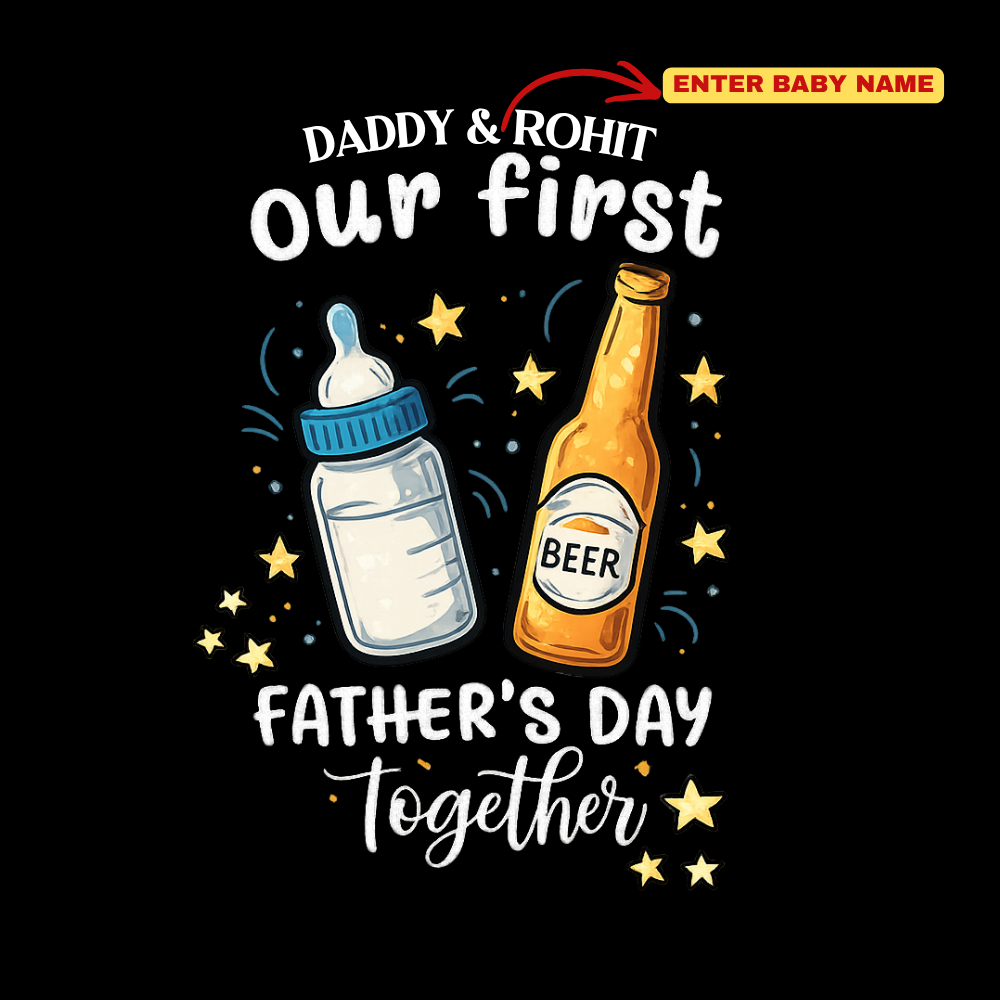 Personalized First Father’s Day Dad Baby Combo Tees