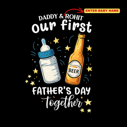 Personalized First Father’s Day Dad Baby Combo Tees
