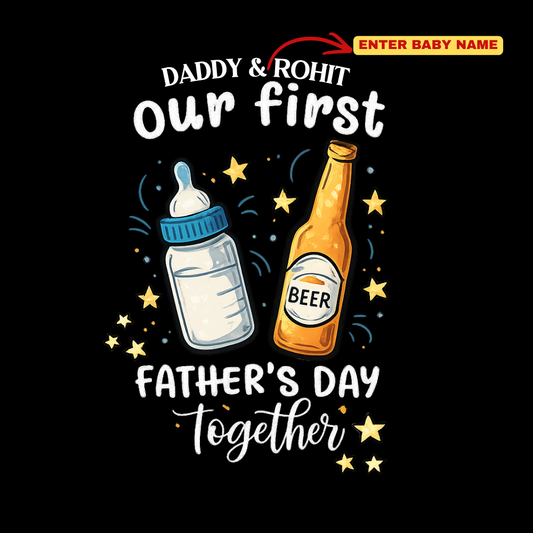Personalized First Father’s Day Dad Baby Combo Tees