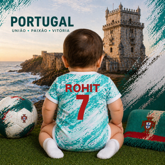 Personalized Portugal Baby Football Outfit – Future Legend Infant Soccer Romper