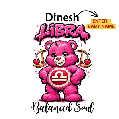 Personalized Libra Kids T-Shirt | Balanced Soul Custom Name Zodiac Tee