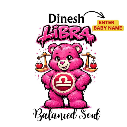 Personalized Libra Kids T-Shirt | Balanced Soul Custom Name Zodiac Tee
