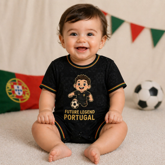 Little Portugal Fan Baby Romper – Personalized Football Theme Infant Onesie