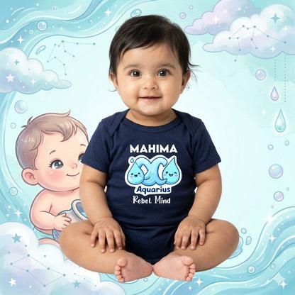 Little Aquarius Rebel Mind Personalized Baby Romper