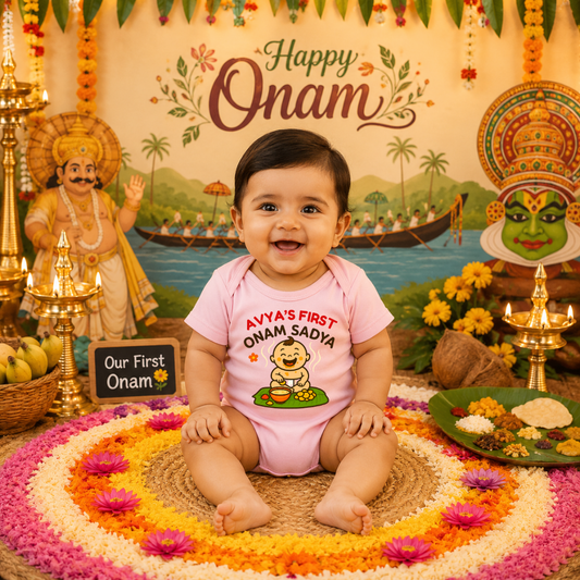 My First Onam Baby Romper | Cute Kerala Festival Outfit