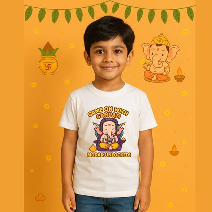 Level Up with Bappa – Game On Modak Unlocked T-Shirt Gamer Ganesha