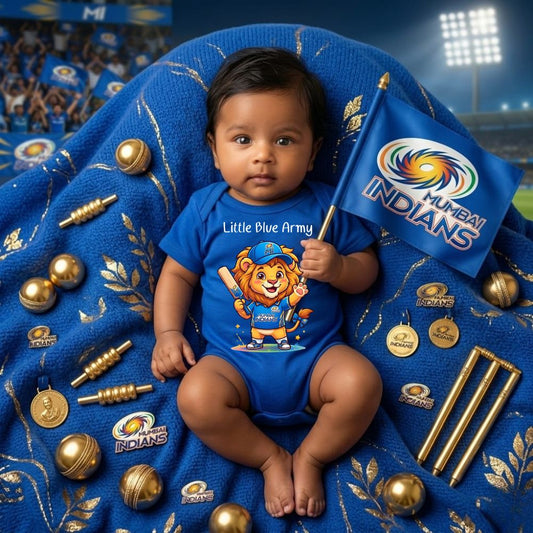 Mumbai Indians Fan Baby Romper | Personalised Name & Number India