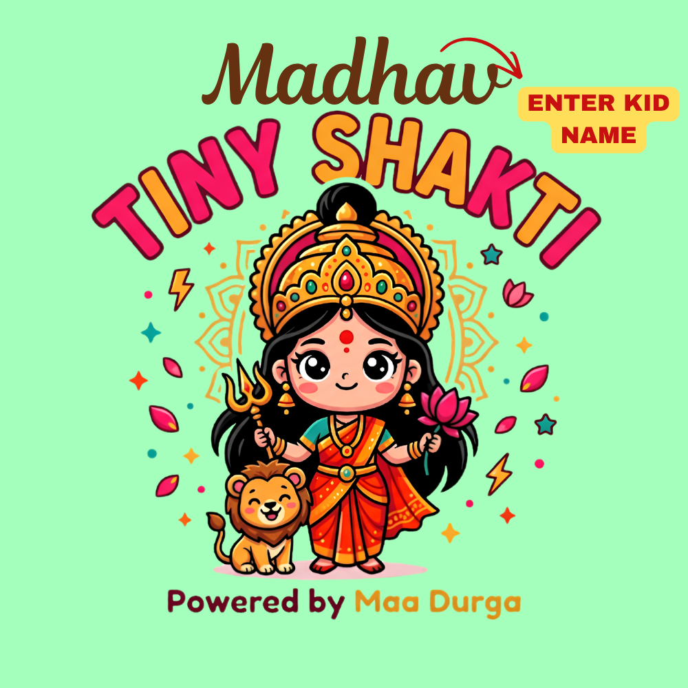 Personalized Tiny Shakti Kids T-Shirt | Maa Durga Durga Puja Festive Tee