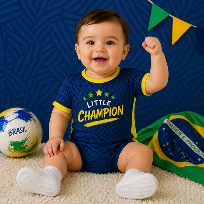Brazil Team Baby Romper – Personalized Infant Football Jersey with Custom Number