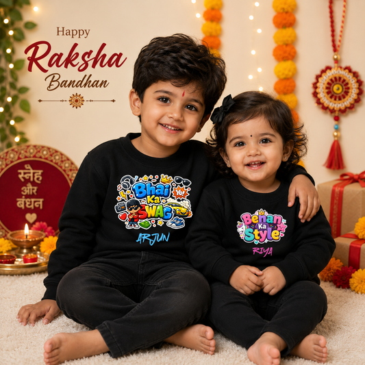 Customized Rakhi Matching Sweatshirts for Siblings