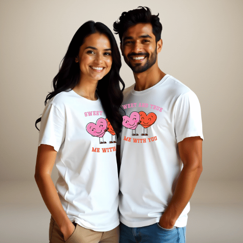 Couple T Shirts Personalized – Valentine Name & Date Print