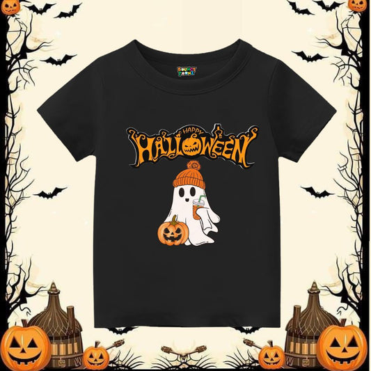 Happy Halloween Ghost Kids' T-shirt - Cute Spooky Season Tee