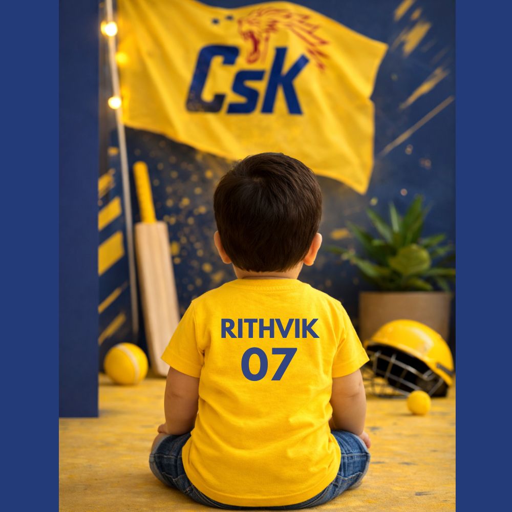 csk kids tshirt fan custom print - Name and number