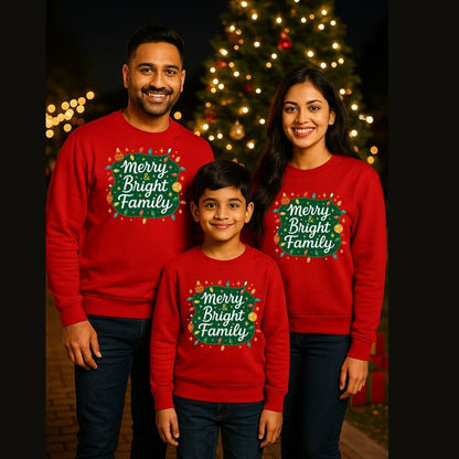 Merry & Bright Family Matching Christmas Sweatshirts – Holiday Outfits