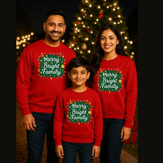 Merry & Bright Family Matching Christmas Sweatshirts – Holiday Outfits