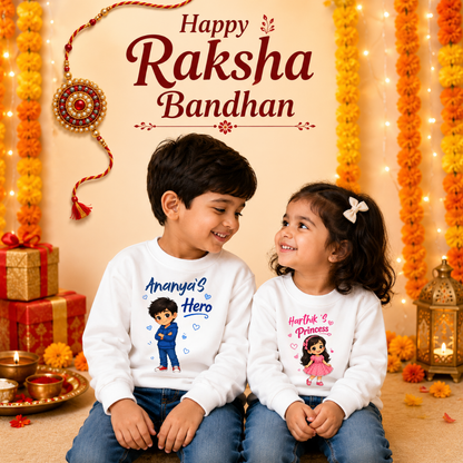 Rakhi Celebration Brother Sister Combo Sweatshirt