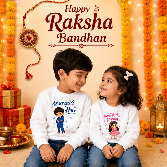 Rakhi Celebration Brother Sister Combo Sweatshirt