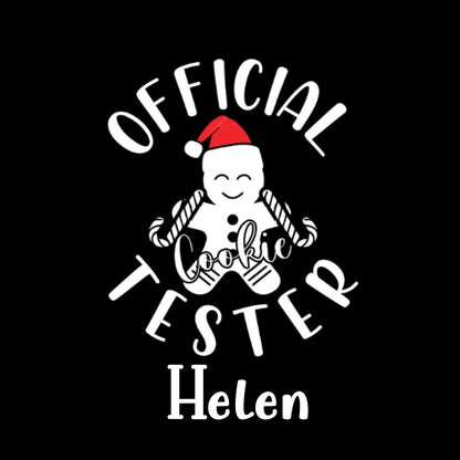 Personalized "Official Cookie Tester" Kids T-Shirt | Custom Name Funny Christmas Tee
