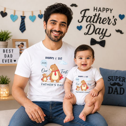 Father Son Daughter Matching T-Shirts | Dad & Baby Twinning Combo Tees for Father’s Day 2026