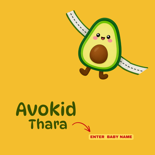 Personalized Avocado Kids Co-Ord Set | Custom Name Cotton T-Shirt & Shorts for Boys & Girls