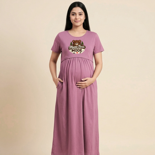Stylish Nursing T-Shirt Dress for Moms | Maternity Wear with Feeding Access