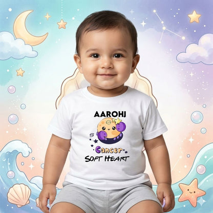 Personalized Cancer Kids T-Shirt | Soft Heart Custom Name Zodiac Tee