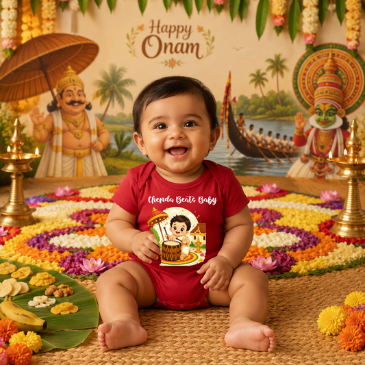 Happy Onam Romper for Babies | Premium Cotton Festival Wear