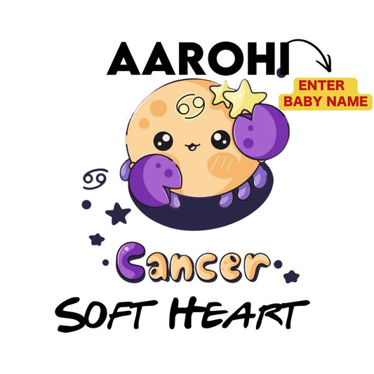 Personalized Cancer Kids T-Shirt | Soft Heart Custom Name Zodiac Tee