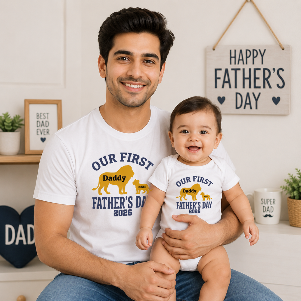 First Father’s Day Dad & Baby Twinning Combo T-Shirts