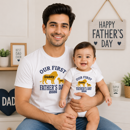 First Father’s Day Dad & Baby Twinning Combo T-Shirts