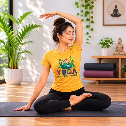 Comfortable Cotton Yoga Day T-Shirts for Daily Yoga Practice