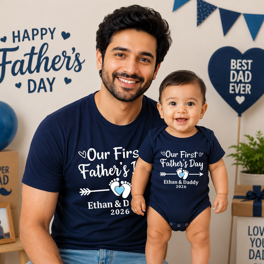 Our First Father’s Day Matching T-Shirts | Daddy & Baby Combo Outfit