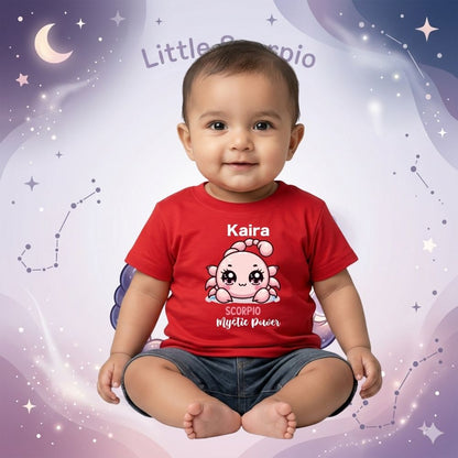 Personalized Scorpio Kids T-Shirt | Mystic Power Custom Name Zodiac Tee
