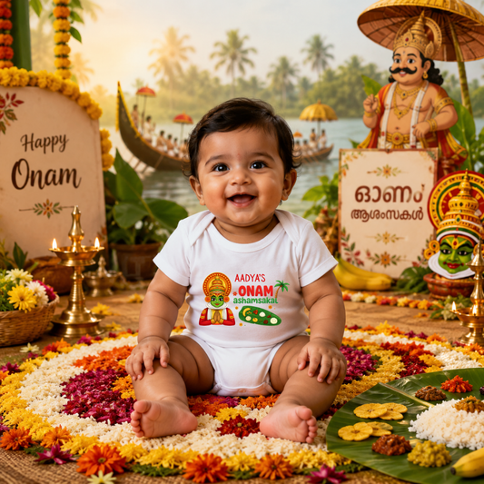 My First Happy Onam Romper | Premium Cotton Baby Wear
