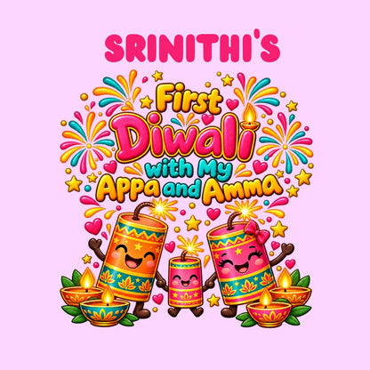 My First Diwali Baby Girl Romper | Personalised Festive Outfit
