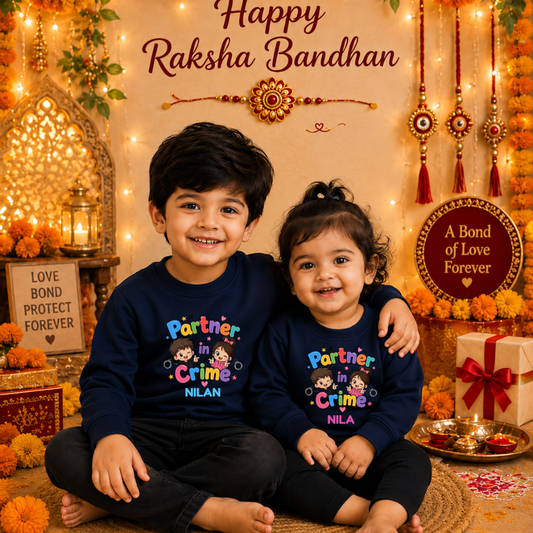 Cute Rakhi Celebration Kids Matching Sweatshirt