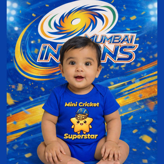 Personalized Mumbai Indians Kids IPL Rompers with Name & Number – Match Day Special
